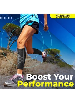 Sparthos Sparthos Calf Compression Sleeves (Pair) – Immediate Shin Splint & Calf Pain Relief – Leg Socks for Men and Women  - Image 2