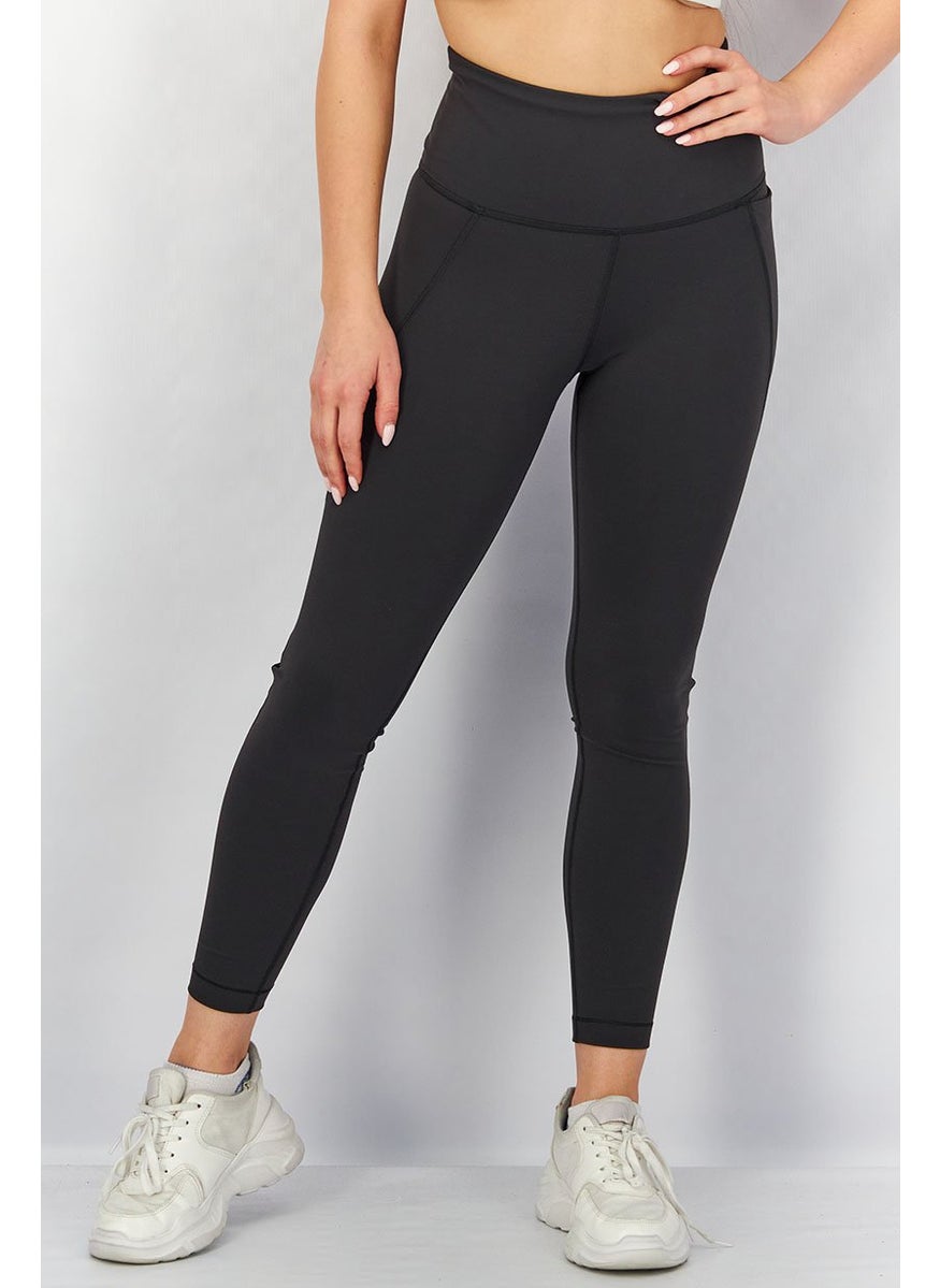 Reebok Women Sportswear Fit Brand Logo Traning Tights, Black  - Image 1