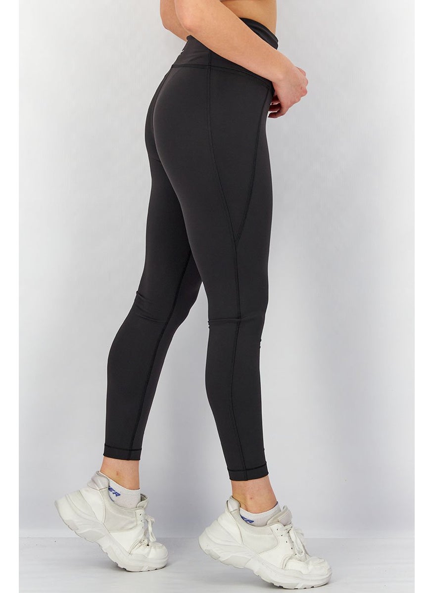 Reebok Women Sportswear Fit Brand Logo Traning Tights, Black  - Image 2