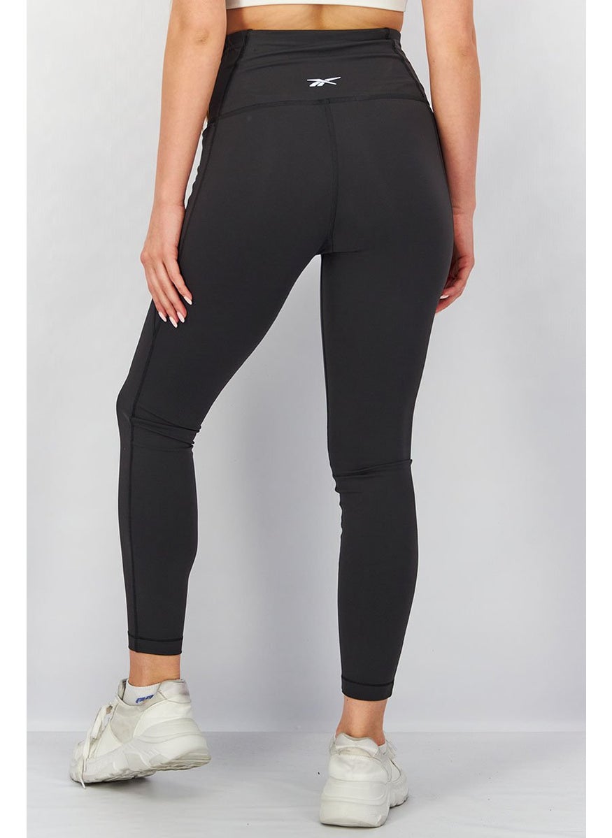 Reebok Women Sportswear Fit Brand Logo Traning Tights, Black  - Image 4