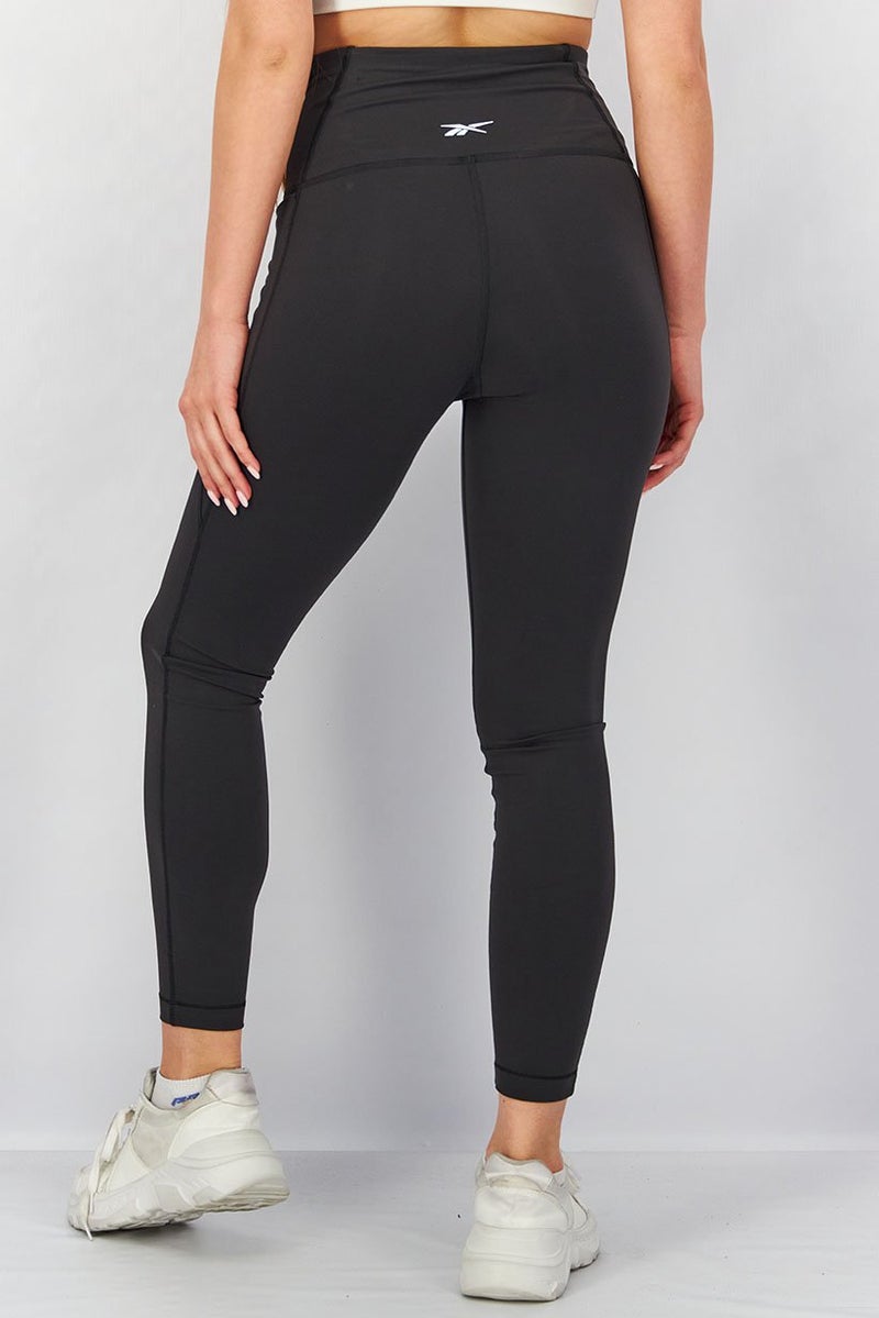 Reebok Women Sportswear Fit Brand Logo Traning Tights, Black - Image 4