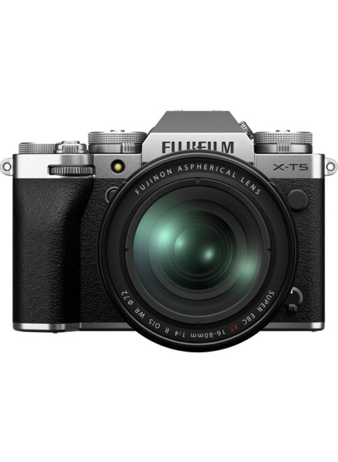 فوجي فيلم FUJIFILM X-T5 Mirrorless Camera with 16-80mm f/4 Lens (Silver) - Image 1
