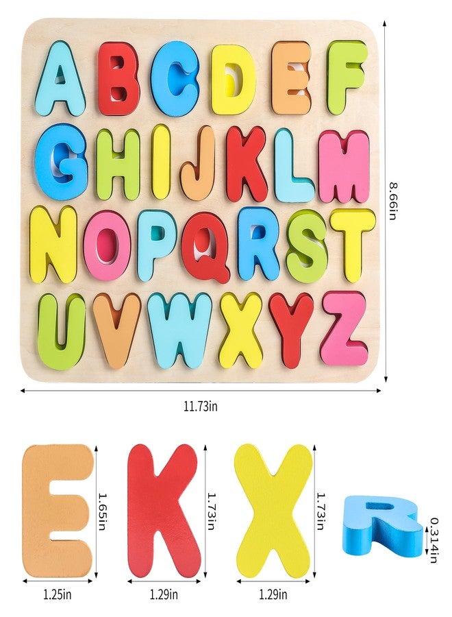 Aile Toddler Wooden Preschool Learning Alphabet Peg Puzzle Board Toys - Image 2