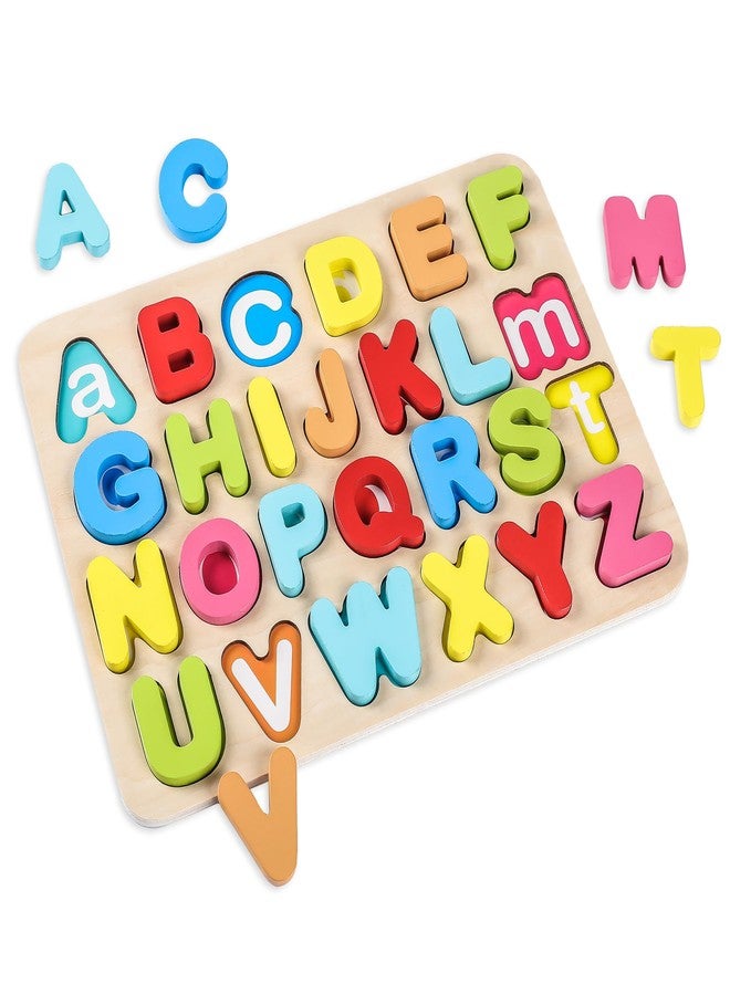 Aile Toddler Wooden Preschool Learning Alphabet Peg Puzzle Board Toys - Image 1