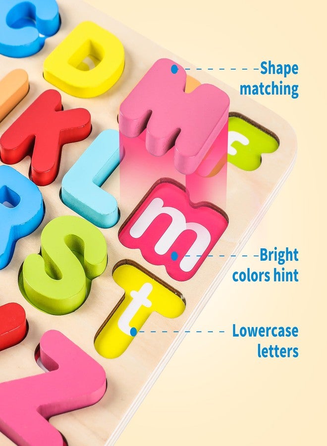 Aile Toddler Wooden Preschool Learning Alphabet Peg Puzzle Board Toys - Image 4