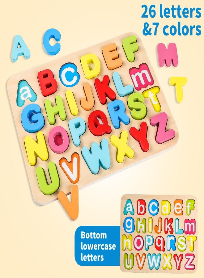 Aile Toddler Wooden Preschool Learning Alphabet Peg Puzzle Board Toys - Image 3