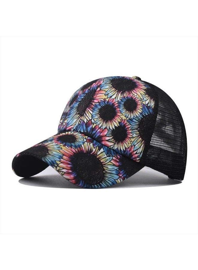 Bocianelli Criss Cross Hat Washed Distressed Baseball Cap Ponytail Hat High Messy Bun Ponycap for Women - Image 1
