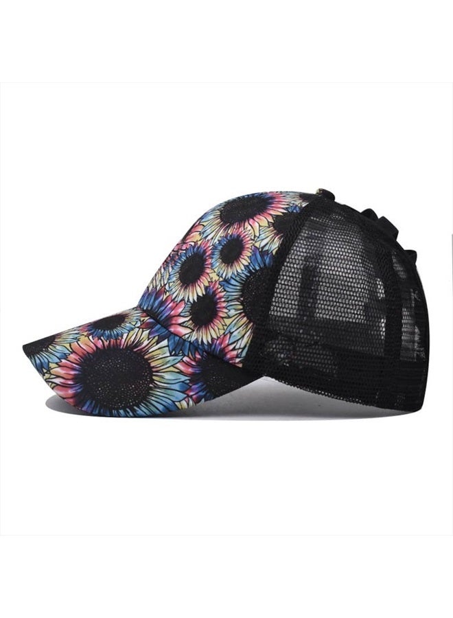Bocianelli Criss Cross Hat Washed Distressed Baseball Cap Ponytail Hat High Messy Bun Ponycap for Women - Image 3