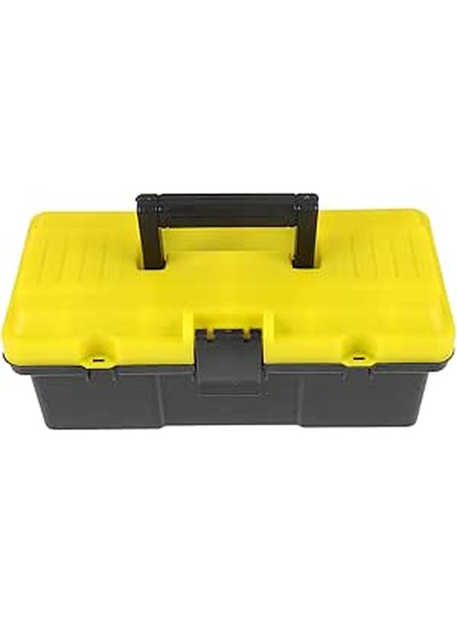 12 Inch Portable Tool Box with Handle Wear Resistant Plastic Storage Organizer for Home Outdoor Use - Image 1