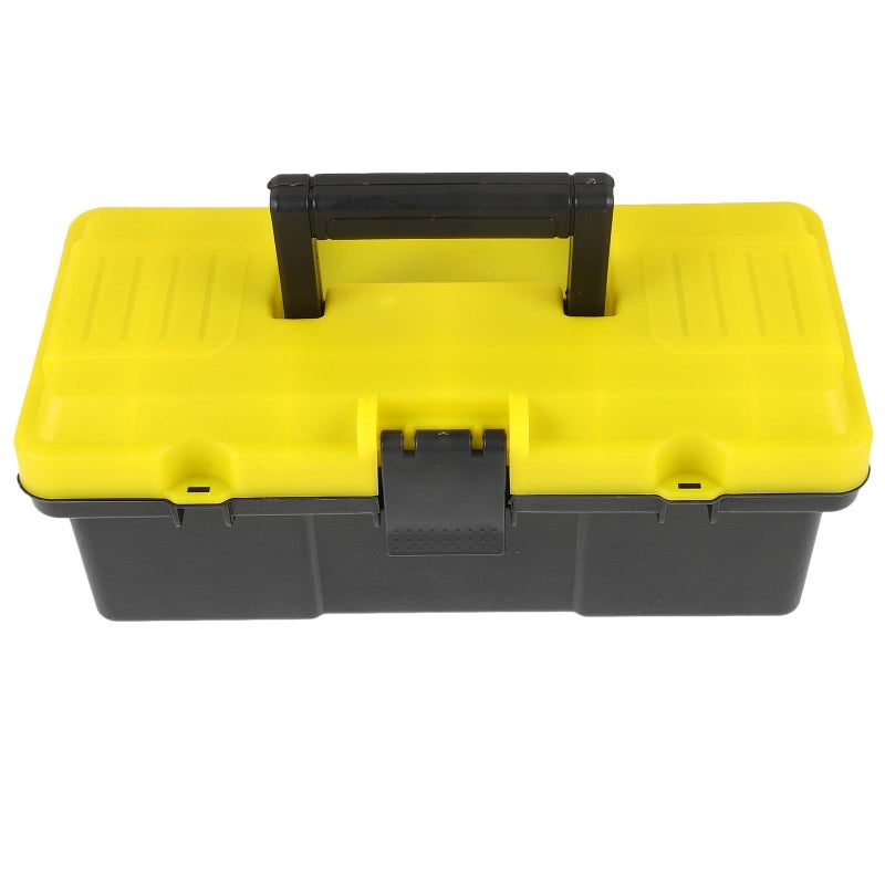 12 Inch Portable Tool Box with Handle Wear Resistant Plastic Storage Organizer for Home Outdoor Use - Image 2