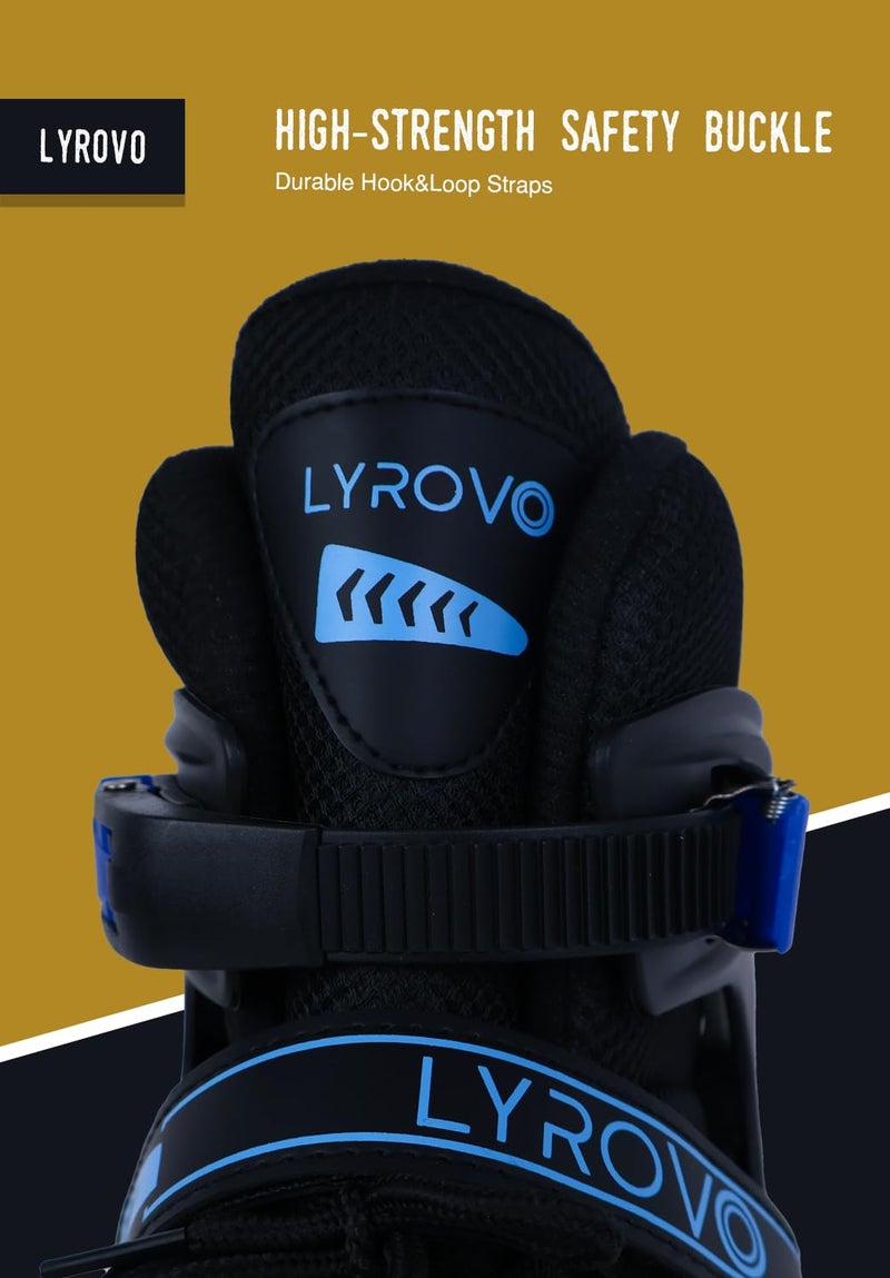 Lyrovo Aluminium Inline Skates Shoes (M, Blue) - Image 4