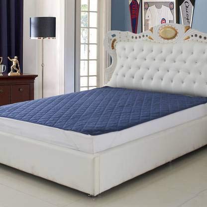 Jaipur Prints Water Resistant Dustproof Mattress Protector Bed Size 78 X 60 Bluefor Bed Mattress with Elastic Bands - Image 1