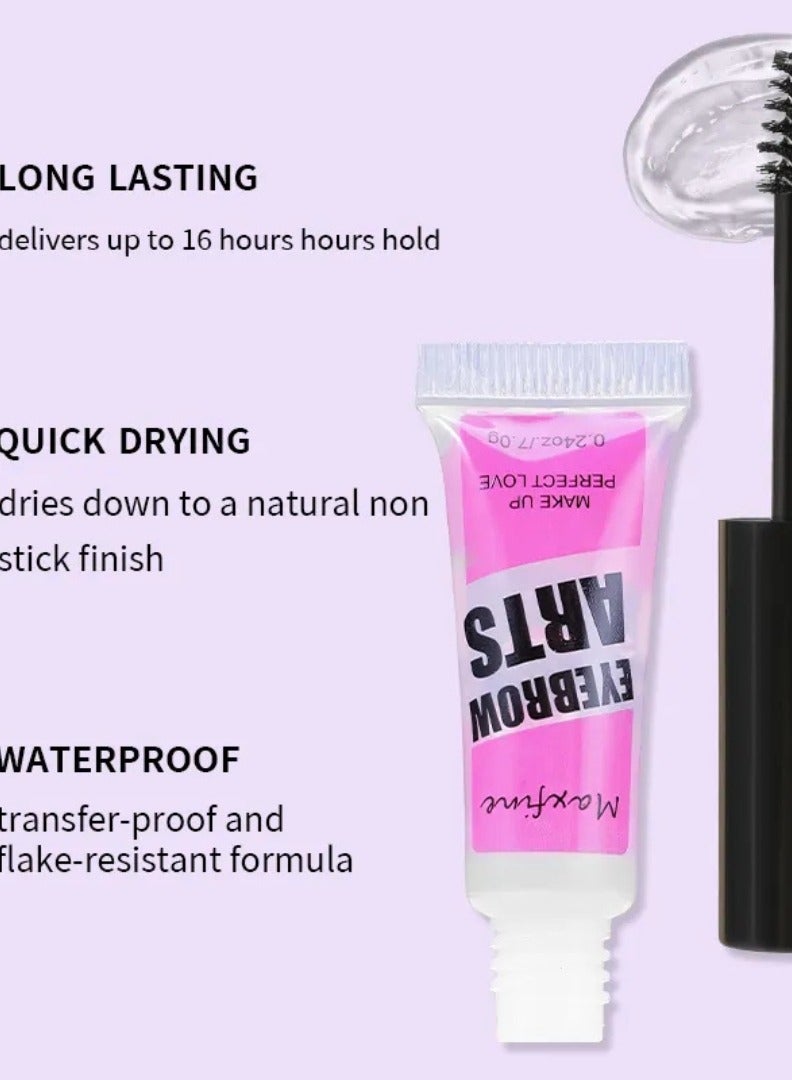 Maxfine Eyebrow Arts Clear Brow Styling Glue Long Lasting Quick Drying Sweat proof and Waterproof Eyebrow Glue with Spiral Brush Transparent Brow Setting Gel Natural Look Eyebrow Styling Gel  - Image 3