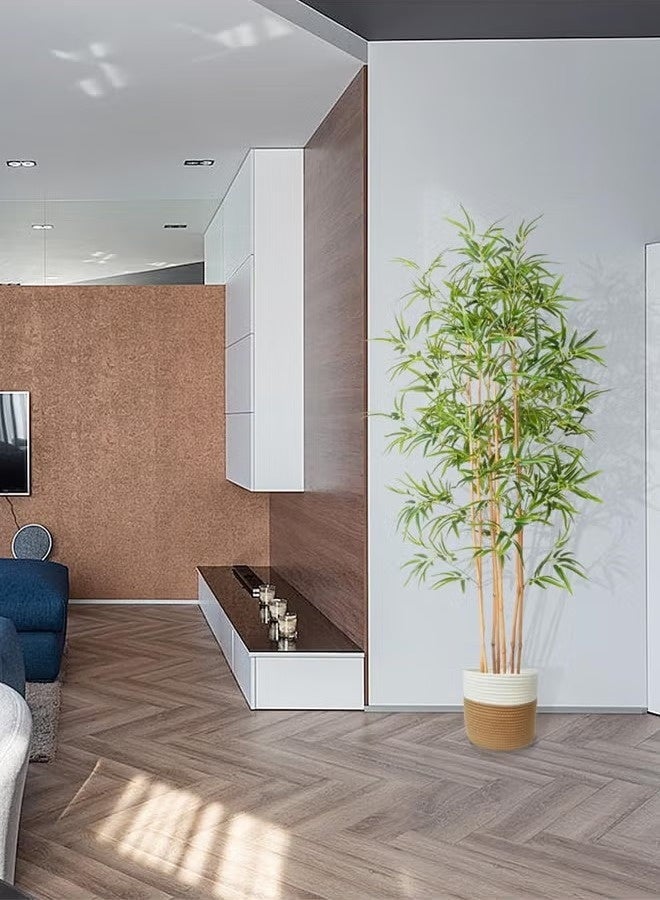 Artificial Bamboo Tree, Faux Bamboo Plant, Real Touch Technology, Artificial Plant with 7 Trunks, Ideal for Home Office Indoor Decoration