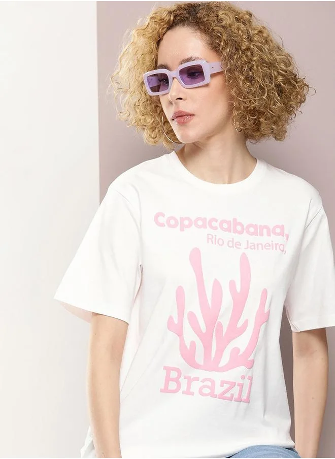 ديلينجر Oversized Copacabana Graphic Print T-Shirt