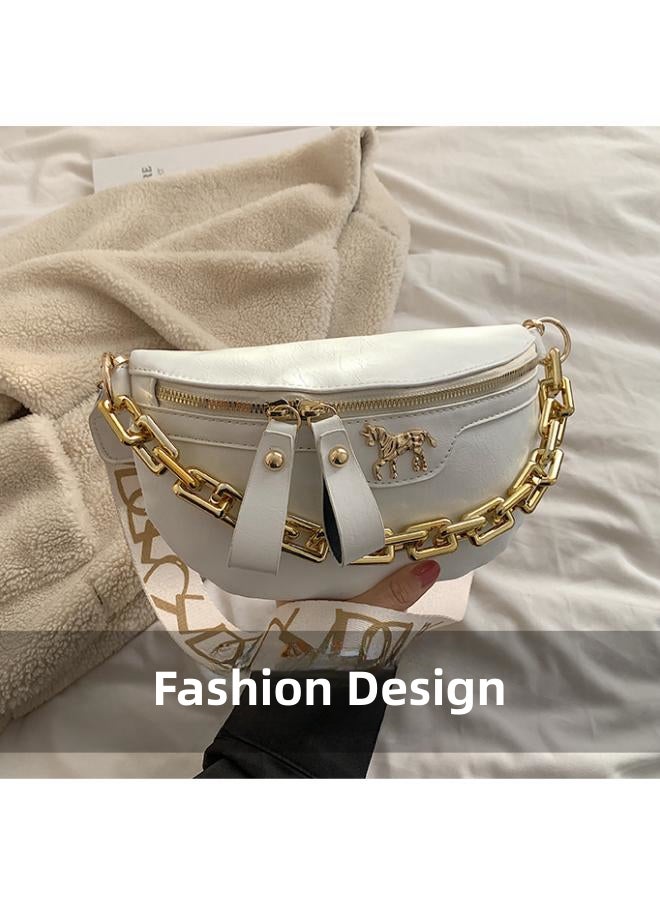 Women's Large-capacity Crossbody Bag, Ladies PU Leather Shoulder Bag Sling Bag Side Bag Carry Bag Messenger Bag, Casual and Versatile Chest Bag Waistpack Belt Bag Hip Bag for Girls/College Students  - Image 5