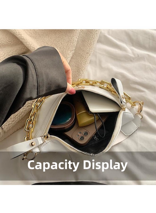 Women's Large-capacity Crossbody Bag, Ladies PU Leather Shoulder Bag Sling Bag Side Bag Carry Bag Messenger Bag, Casual and Versatile Chest Bag Waistpack Belt Bag Hip Bag for Girls/College Students  - Image 3