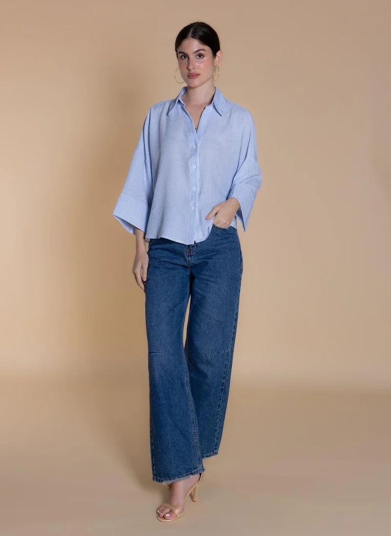 SHAPES FLOWING STRIPED SHIRT