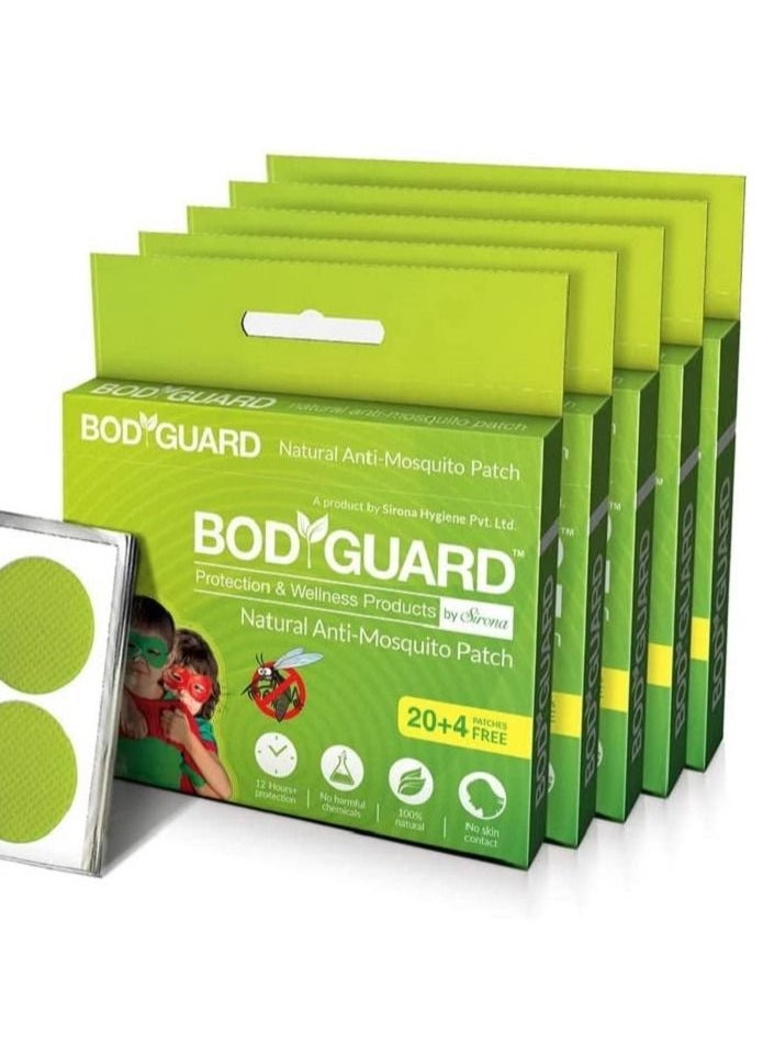 Bodyguard Bodyguard Natural Mosquito Repellent Patches | Bug Repellent Patches | Premium Mosquito Patches for Kids, Adults, Camping, Travel, Outdoors & Home Protection(6 x 24 Patches)  - Image 1