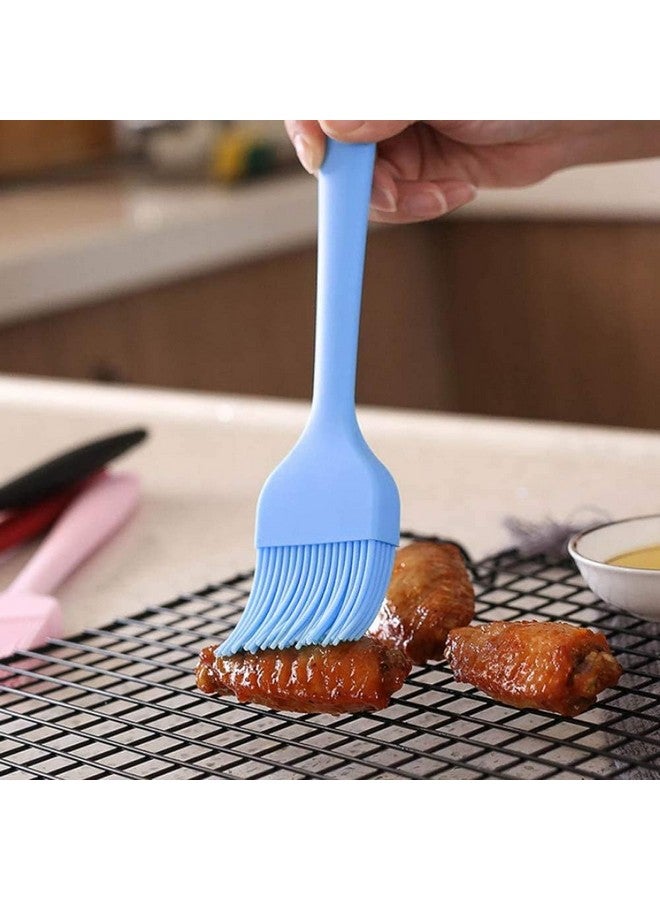 P-Plus International Silicone Basting Brush Set,Stainless Steel Basting Brush with Silicone Bristles for BBQ/Grilling/Pastry Kitchen Oil Brush for Dosa Tawa Pastry Brush (Pack 1(8 inch) Silicone Blue) - Image 4
