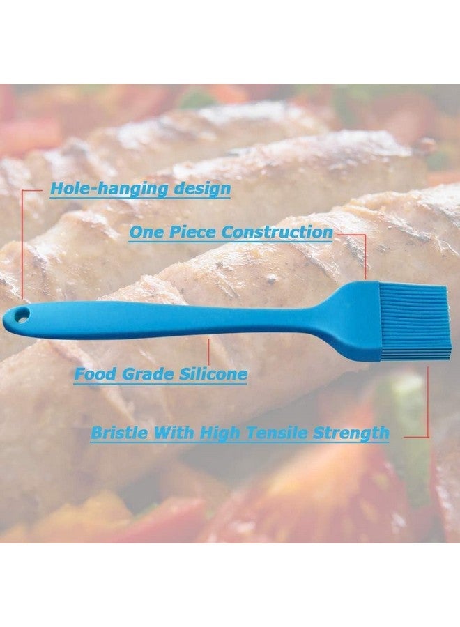 P-Plus International Silicone Basting Brush Set,Stainless Steel Basting Brush with Silicone Bristles for BBQ/Grilling/Pastry Kitchen Oil Brush for Dosa Tawa Pastry Brush (Pack 1(8 inch) Silicone Blue) - Image 5