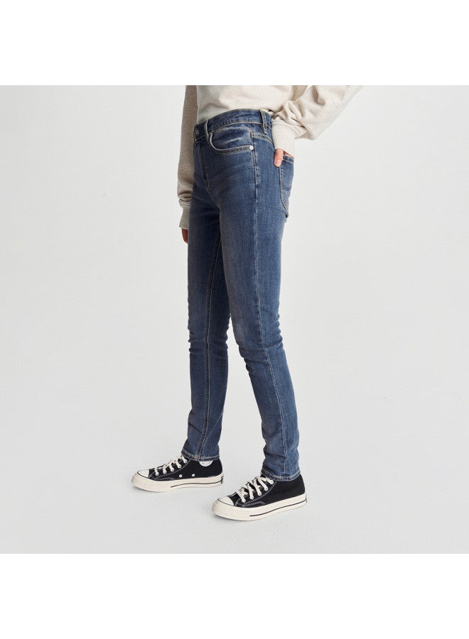 LEE Early Autumn 433 Slim Fit High-waist Tapered Leg Mid-light Blue Women's Jeans Trendy - Image 5