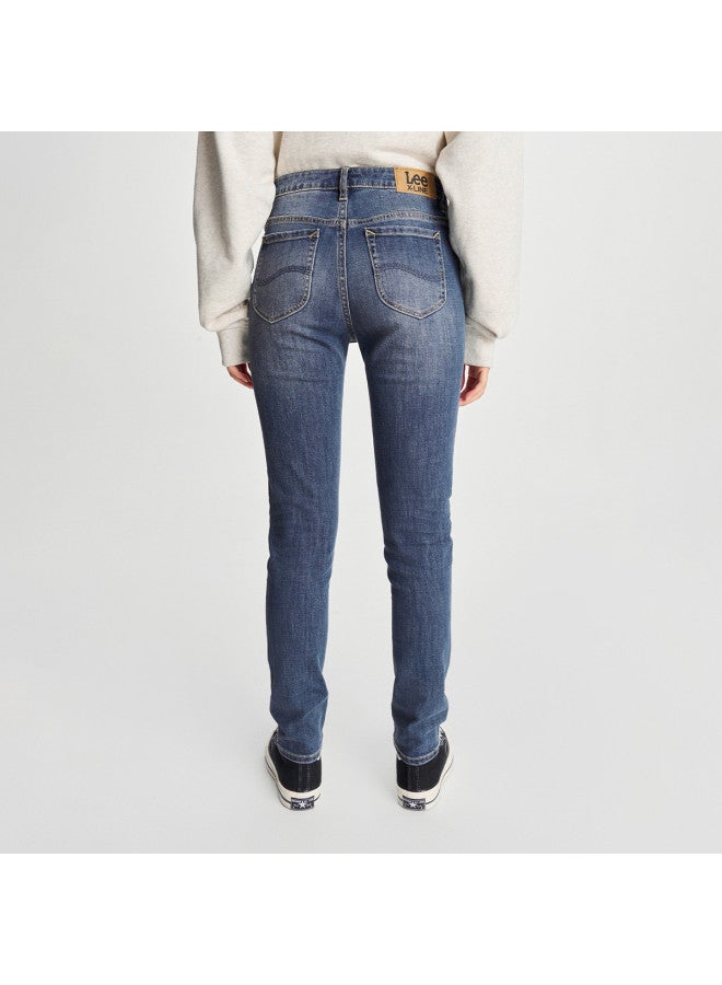 LEE Early Autumn 433 Slim Fit High-waist Tapered Leg Mid-light Blue Women's Jeans Trendy - Image 3