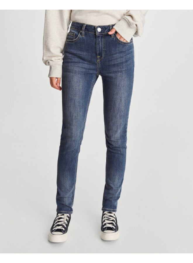 LEE Early Autumn 433 Slim Fit High-waist Tapered Leg Mid-light Blue Women's Jeans Trendy - Image 1