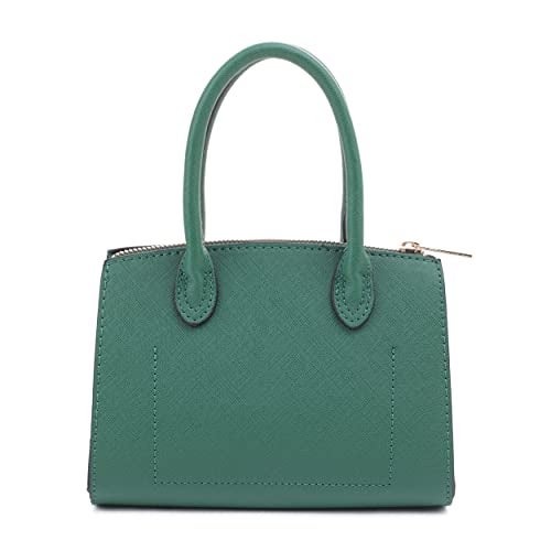 EVVE Women's Evening Bag Party Clutches Mini Satchel Purses Cocktail Prom Handbags with Chain and Lock | KELLY GREEN - Image 2