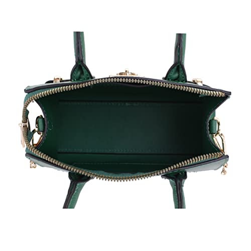 EVVE Women's Evening Bag Party Clutches Mini Satchel Purses Cocktail Prom Handbags with Chain and Lock | KELLY GREEN - Image 5