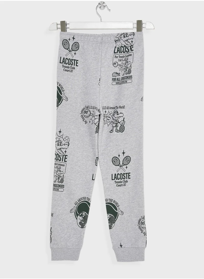 LACOSTE Kids Printed Sweatpants