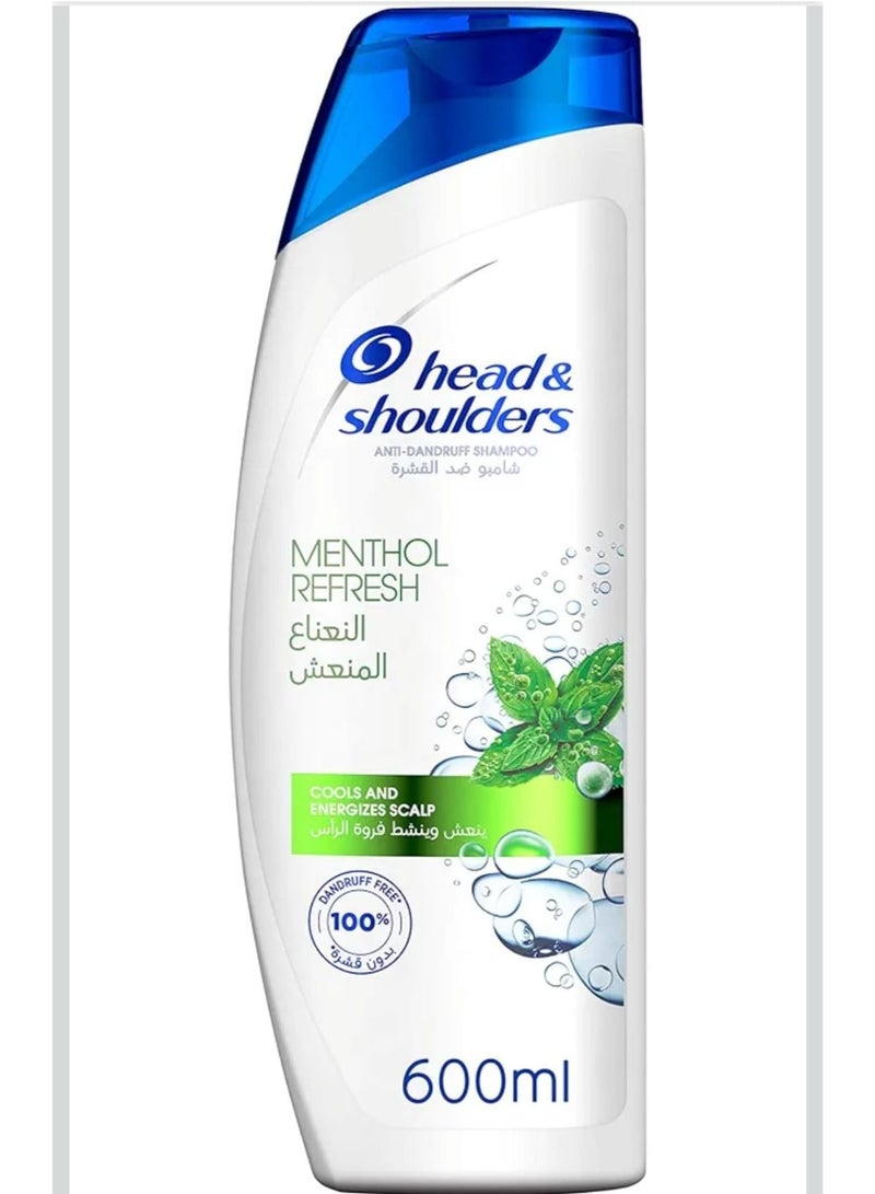 Head & Shoulders Anti-Dandruff Shampoo, Menthol Refresh, 600ml