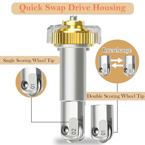 UTNVBTR Scoring Wheel Combo Pack Tool, Scoring Wheel Compatible with Maker Machine, Single Scoring Wheel Tip+Double Scoring Wheel Tip and Drive Housing,for Making Cards,3D Home Decor Etc - Image 2