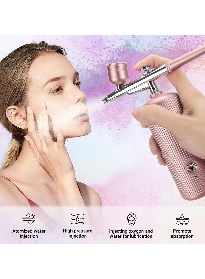 Jourvent Portable Airbrush with Air Compressor, Portable Handheld Cordless Mini Rechargeable Air Brush for Makeup, Cake Decoration, Nail Art, Skin Hydration, and Face Painting (Pink) - Image 3