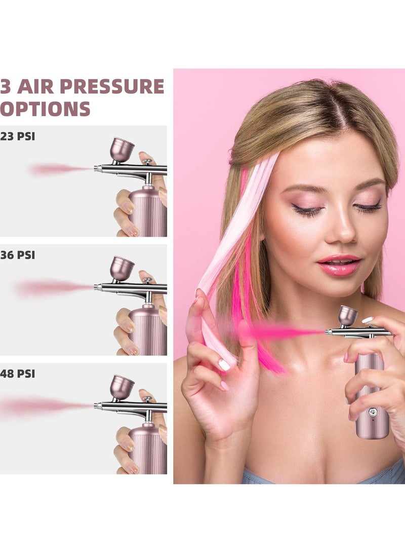 Jourvent Portable Airbrush with Air Compressor, Portable Handheld Cordless Mini Rechargeable Air Brush for Makeup, Cake Decoration, Nail Art, Skin Hydration, and Face Painting (Pink) - Image 5
