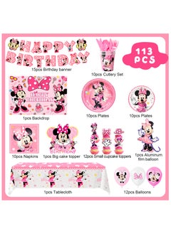 Minnie Birthday Party Decorations for 10 Guests, Minnie Birthday Disposable Tableware Set Minnie Theme Backdrop Banner Paper Plates - pzsku/Z342D8A306D6A5EDF1DB2Z/45/_/1739426993/b621a4e1-8b55-4e40-8f1a-c2a1fc5af908