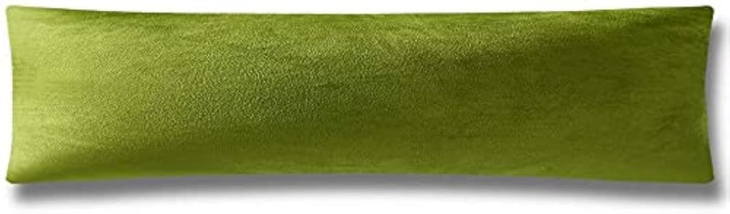 Cottonfry Ultra Soft Velvet Body Pillow Cover/Case Pillowcase with Hidden Zipper, Zippered Body Pillow Case (Green, 20x54) - Image 1