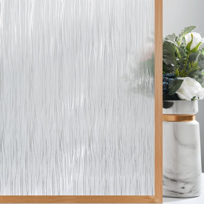 FROSTED WINDOW PRIVACY FILM NON ADHESIVE WINDOW CLING REMOVABLE GLASS COVERING CLEAR WATER OPAQUE WINDOW FILM FOR HOME ANTI UV 354X787 INCHES