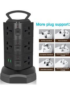 Universal Power Strips Extension Lead Outlets with 2 USB & 11 Sockets surge protector multi way power extension outlet, 3m power cable extension cable adapter vertical tower (3 Layers) - pzsku/Z342DC5DD7F1BD43A021CZ/45/_/1714294789/22b65514-4379-4600-929d-acccbb3fb368