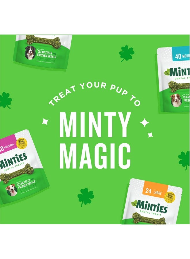 Minties Dental Chews for Dogs, 120 Count, Vet-Recommended Mint-Flavored Dental Treats for Tiny/Small Dogs 5-24 lbs, Dental Bones Clean Teeth, Fight Bad Breath, and Removes Plaque and Tartar - Image 2