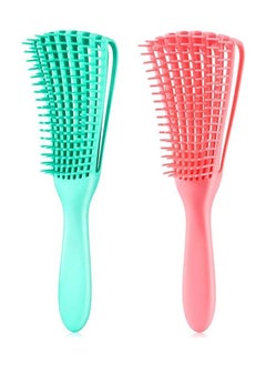 ORiTi 2 Pieces Detangling Brush (Red, Green)  - Image 1