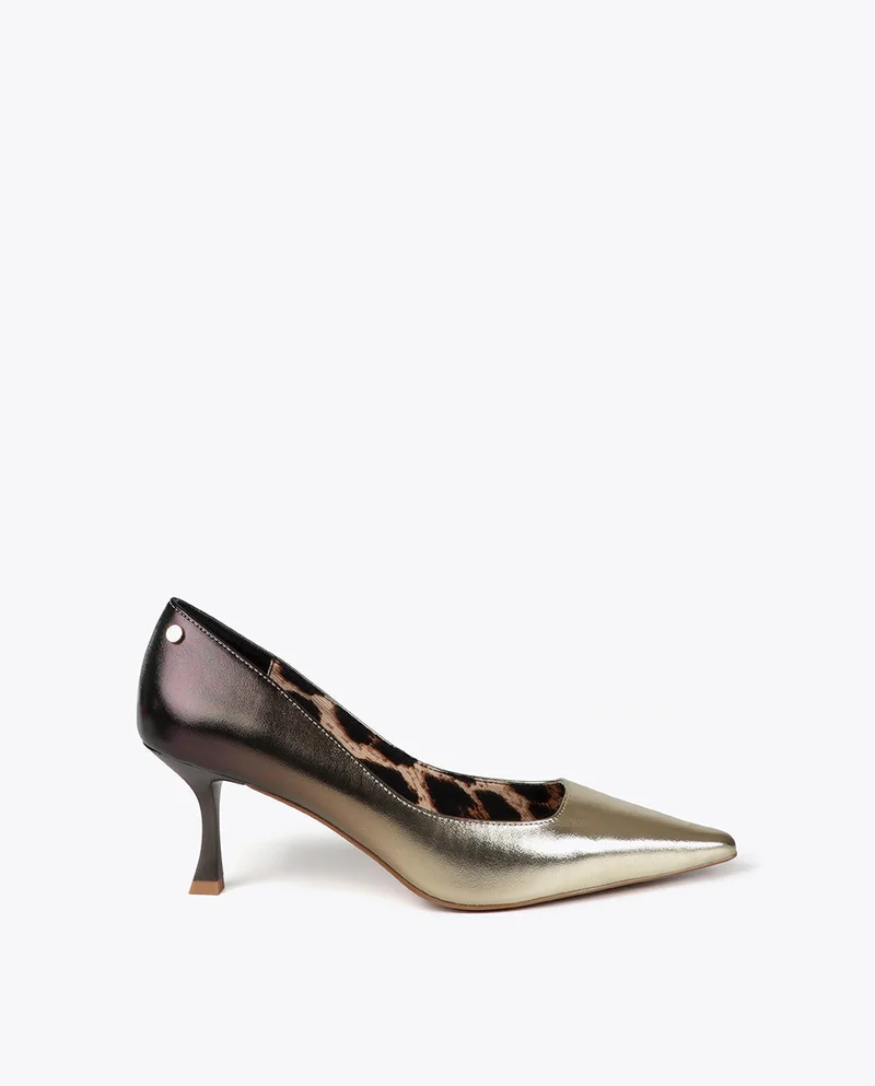 Lola Casademunt Metallic Gradient Effect Heel Shoe with Patterned Lining