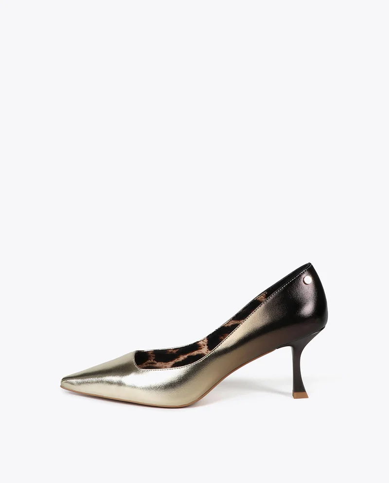 Lola Casademunt Metallic Gradient Effect Heel Shoe with Patterned Lining