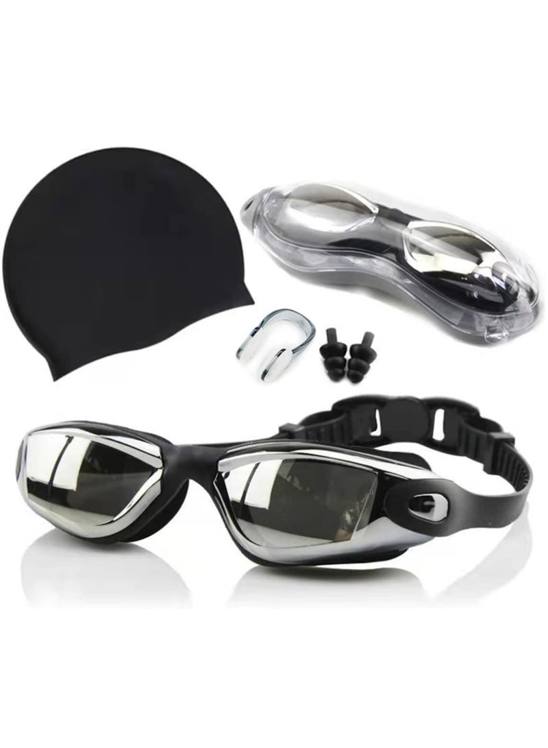 ONLYMAY Swimming Goggles pack  for Unisex Adult Women Anti Fog 100% Anti UV Diving Goggles，Swim Cap Nose Ear Plugs - Image 1