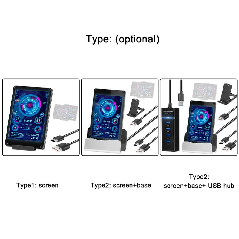 3.5 بوصة شاشة عرض LCD IPS لحواسيب شاشة عرض شاشة فرعية لمراقبة وحدة المعالجة المركزية وبطاقة المعالجة الرقمية تدعم نظام راسبيري باي ويندوز لينكس - Image 5
