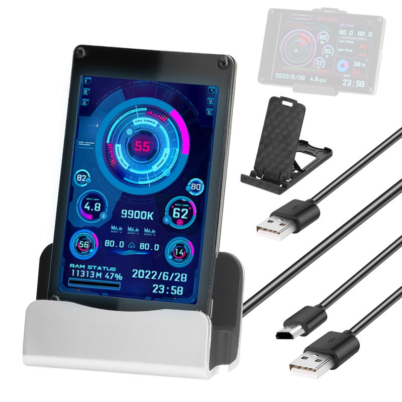 3.5 بوصة شاشة عرض LCD IPS لحواسيب شاشة عرض شاشة فرعية لمراقبة وحدة المعالجة المركزية وبطاقة المعالجة الرقمية تدعم نظام راسبيري باي ويندوز لينكس - Image 1