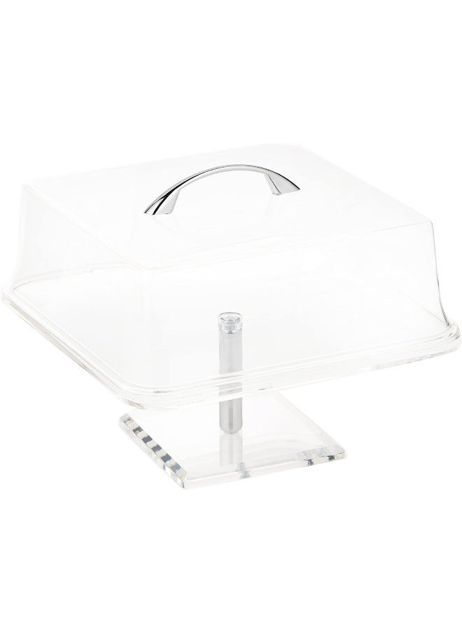 Vague Vague Acrylic Square Cake Box With Stand, 30 Cm Size, Transparent  - Image 1