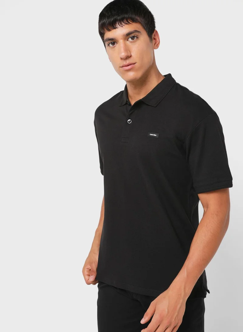 CALVIN KLEIN Stretch Metal Button Polo