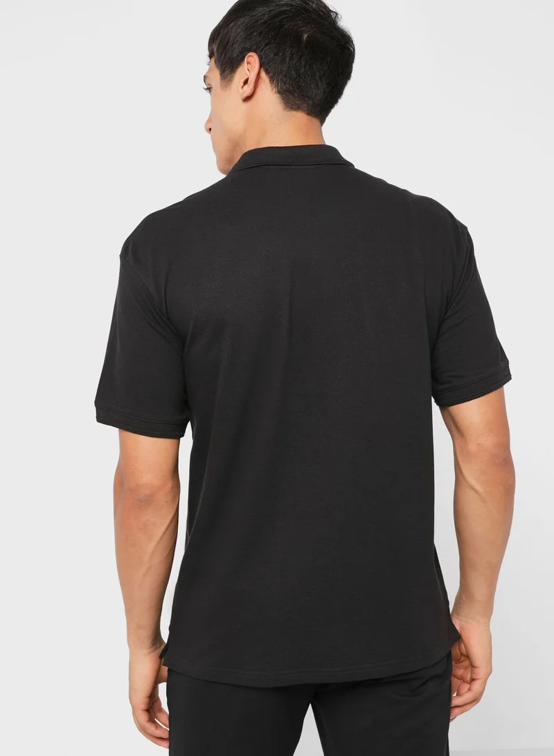 CALVIN KLEIN Stretch Metal Button Polo