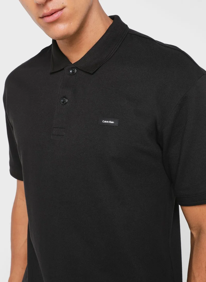 CALVIN KLEIN Stretch Metal Button Polo